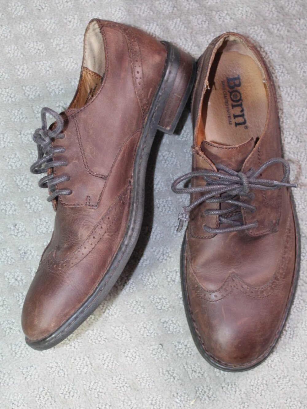 Born Men's Shoes • Oxfords Wingtip Dress Shoes Brown • Size 10.5